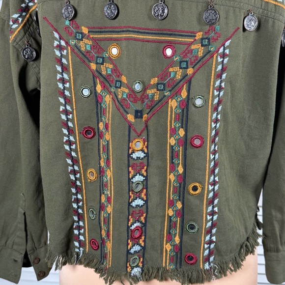 Beautiful Stories Boho Embroidered Utility Shirt Jacket – XS - Picture 9 of 16
